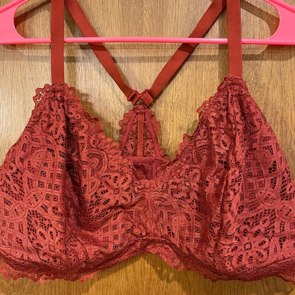 AUDEN burnt orange floral lace racerback bralette - Picture 2 of 4